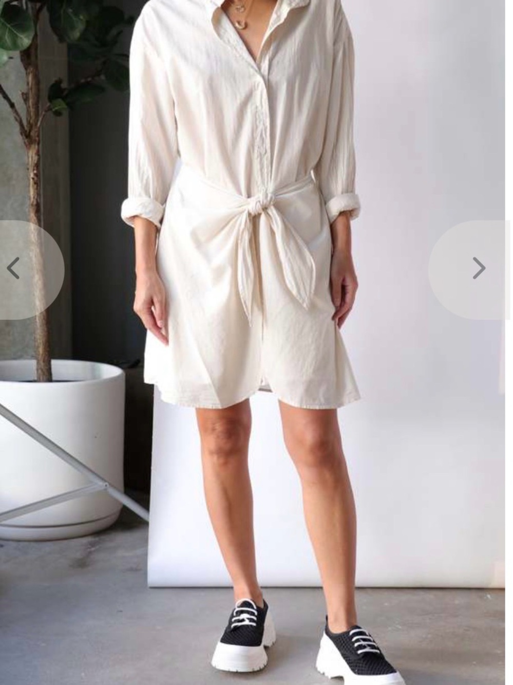 Xirena linen Arly mini button up long sleeve dress